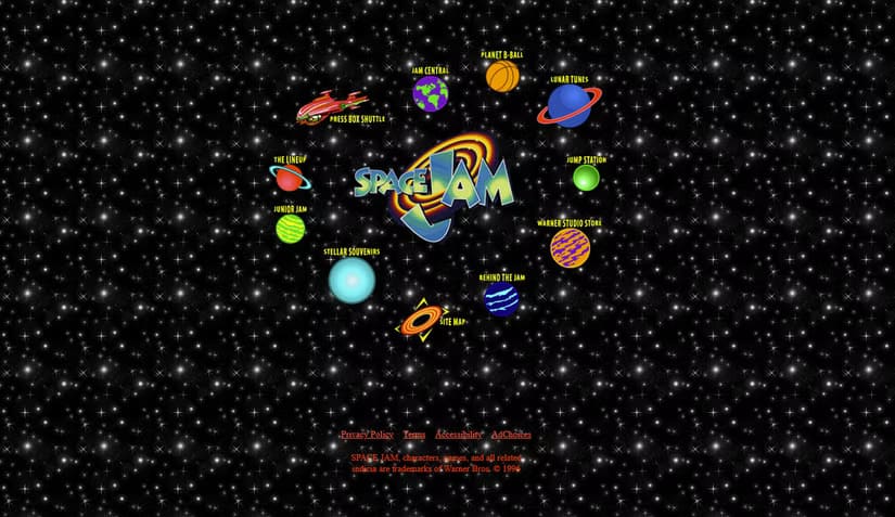 space-jam-website-from-1996 الفرق بين الإنترنت والويب وما يجب أن تعرفه عنهما