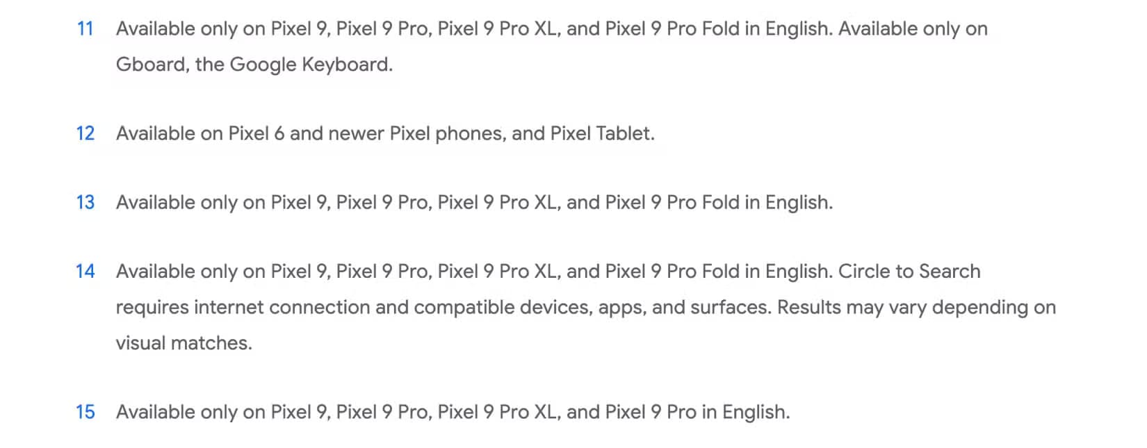 the-pixel-feature-drop-smallprint أسباب اختياري الانتقال من هاتف Pixel إلى Galaxy S25