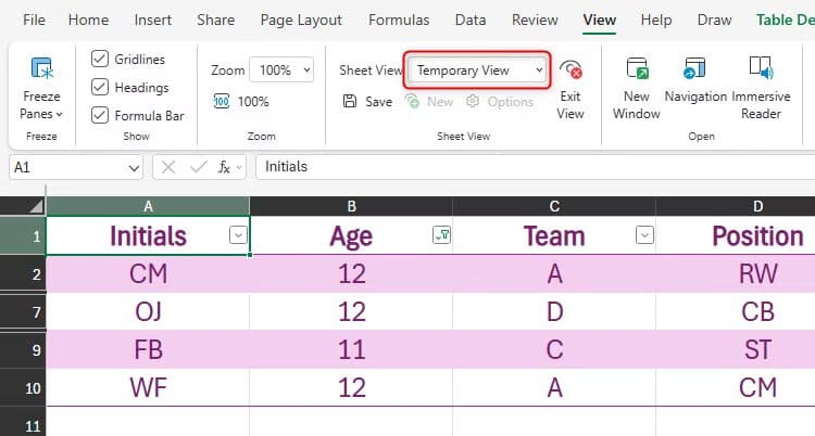 a-new-sheet-view-in-excel-for-the-web-called-temporary-view ميزات جديدة في Excel للويب تجعل العمل على الجداول أسهل من أي وقت مضى