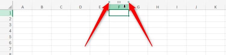 an-excel-for-the-web-worksheet-with-small-circles-in-the-column-headers-highlighted ميزات جديدة في Excel للويب تجعل العمل على الجداول أسهل من أي وقت مضى