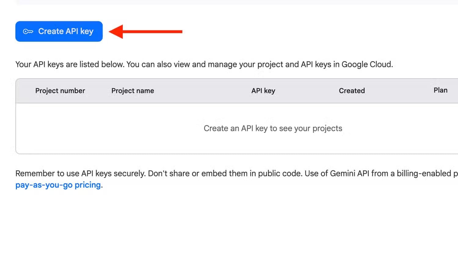 create-api-key-button-in-google-ai-studio تحديد هوية الطارقين تلقائيًا باستخدام الذكاء الاصطناعي في Home Assistant