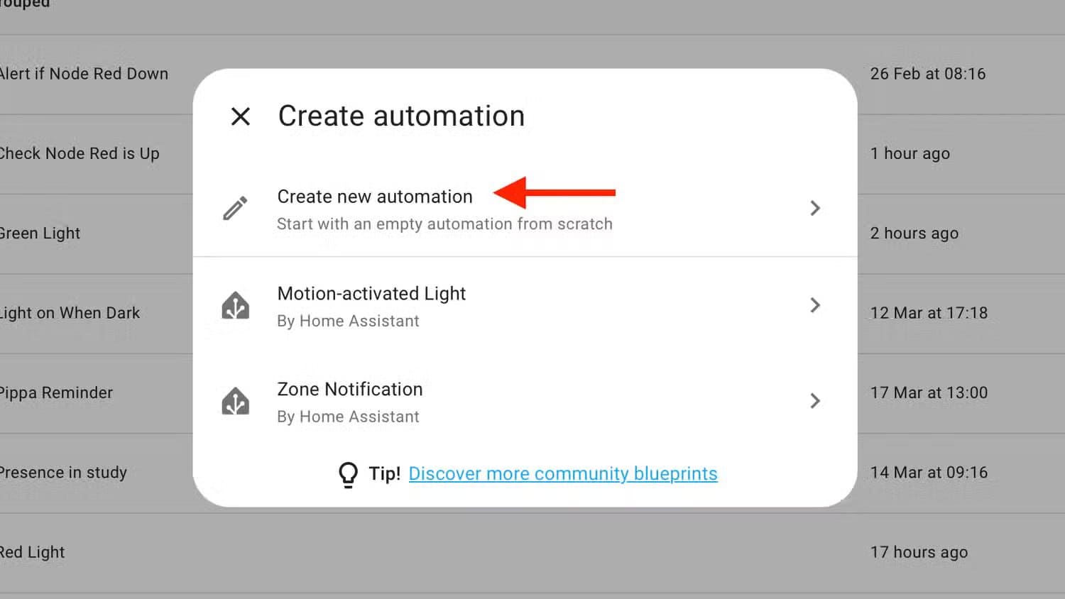 create-new-automation-option-in-home-assistant تحديد هوية الطارقين تلقائيًا باستخدام الذكاء الاصطناعي في Home Assistant