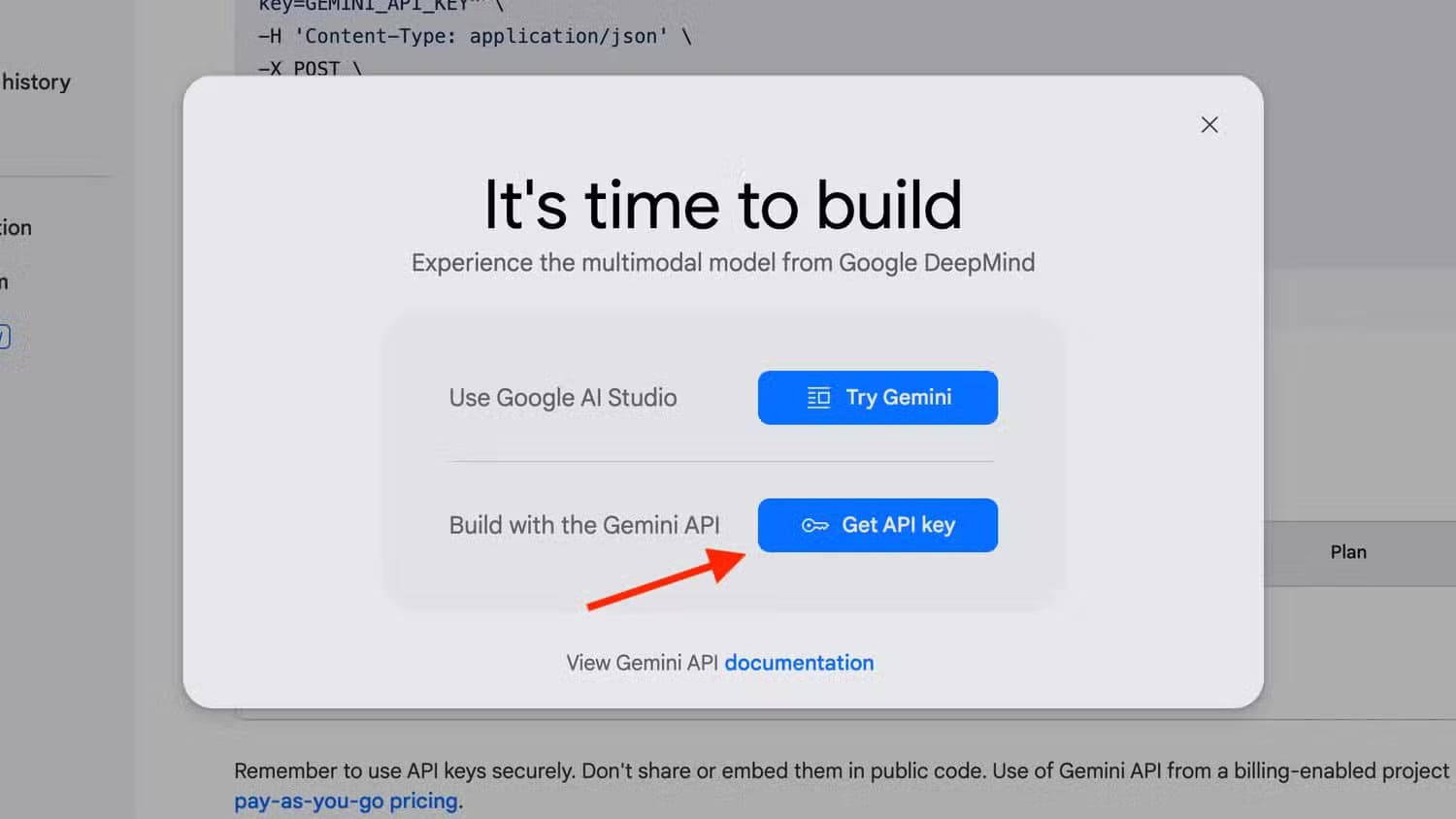 get-api-key-button-in-google-ai-studio تحديد هوية الطارقين تلقائيًا باستخدام الذكاء الاصطناعي في Home Assistant