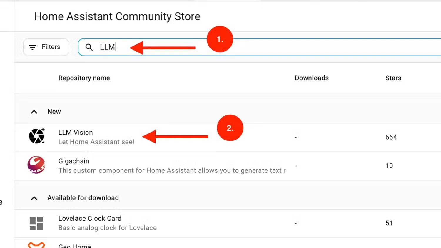 search-for-and-select-the-llm-vision-add-on-in-hacs-in-home-assistant تحديد هوية الطارقين تلقائيًا باستخدام الذكاء الاصطناعي في Home Assistant