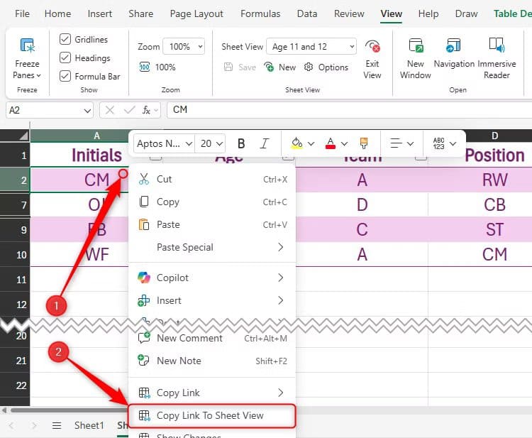 the-copy-link-to-sheet-view-option-in-a-cell-s-right-click-menu-in-excel-for-the-web ميزات جديدة في Excel للويب تجعل العمل على الجداول أسهل من أي وقت مضى