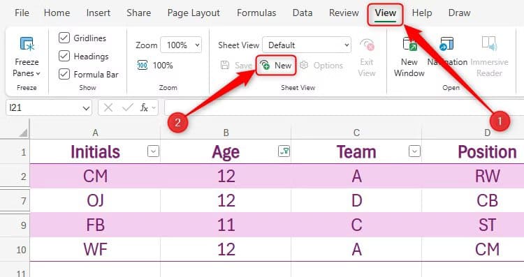the-new-sheet-view-option-in-the-view-tab-on-the-ribbon-in-excel-for-the-web-1 ميزات جديدة في Excel للويب تجعل العمل على الجداول أسهل من أي وقت مضى