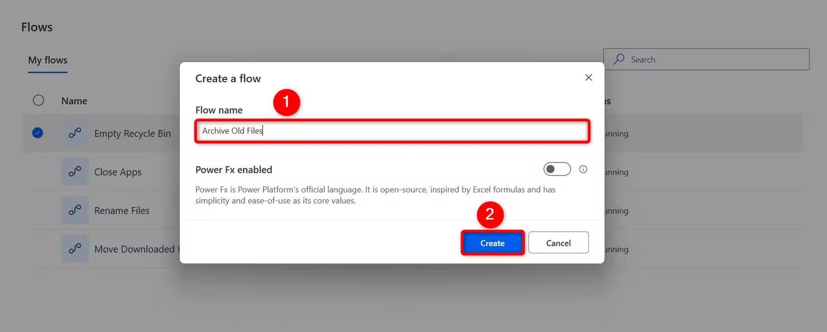 12-create-archive-files-flow أدوات Power Automate لتسريع المهام اليومية على Windows 11