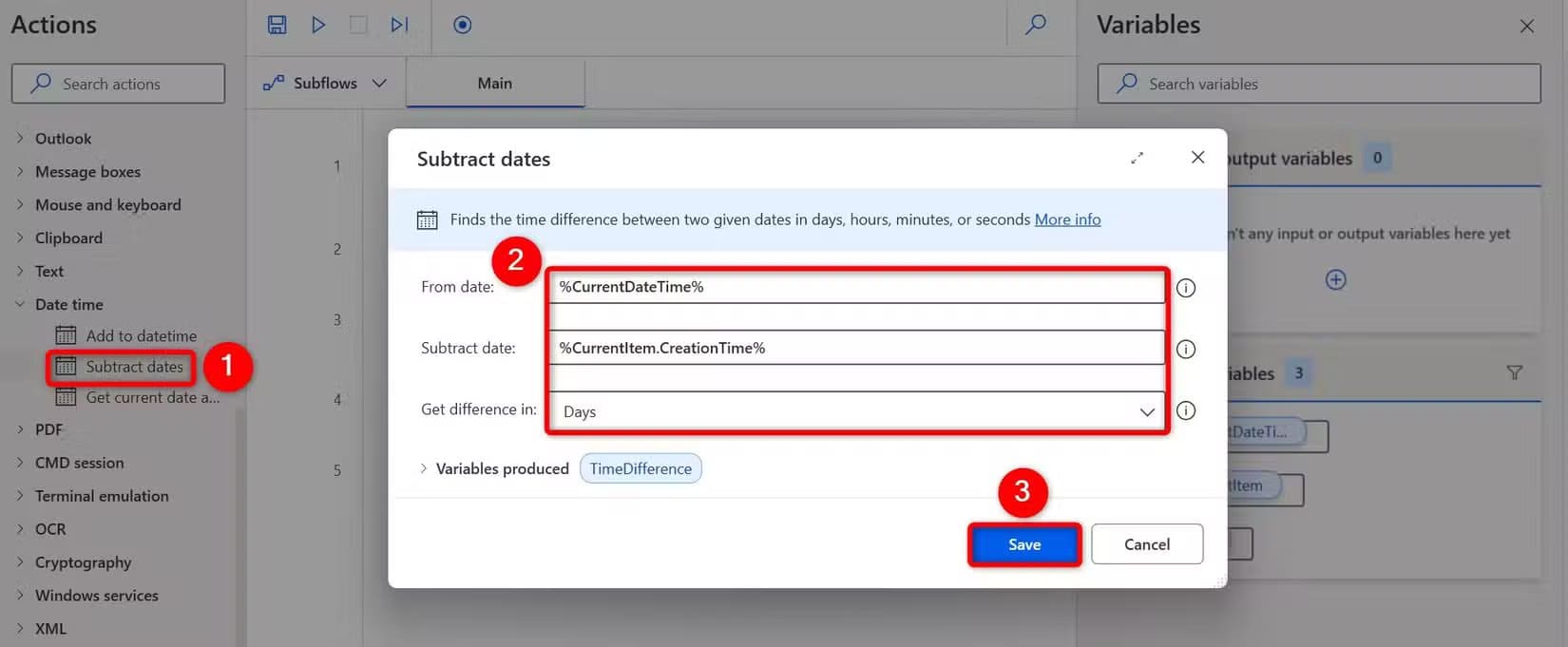 16-find-date-difference أدوات Power Automate لتسريع المهام اليومية على Windows 11