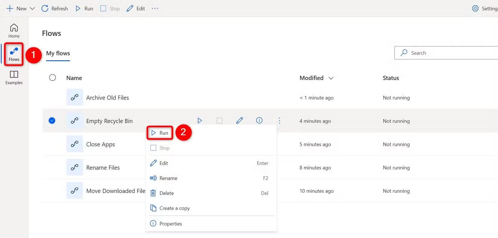 19-run-flow-power-automate أدوات Power Automate لتسريع المهام اليومية على Windows 11
