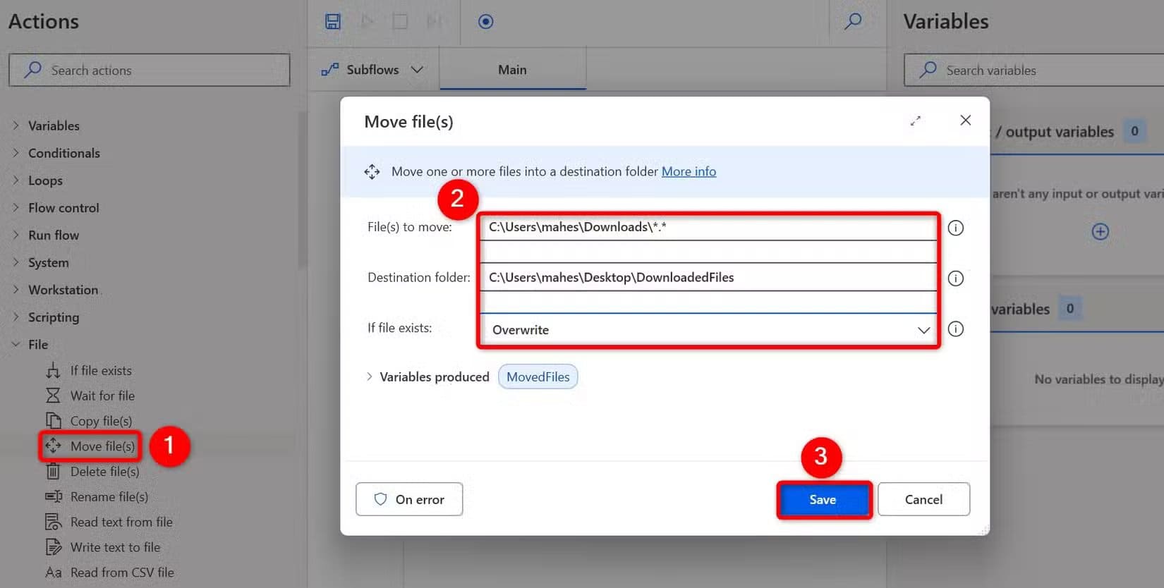 2-configure-move-files-flow أدوات Power Automate لتسريع المهام اليومية على Windows 11