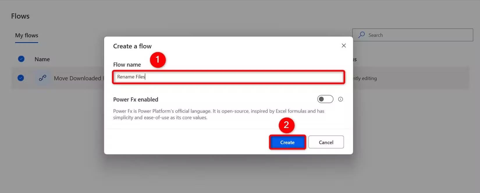 3-create-rename-files-flow أدوات Power Automate لتسريع المهام اليومية على Windows 11
