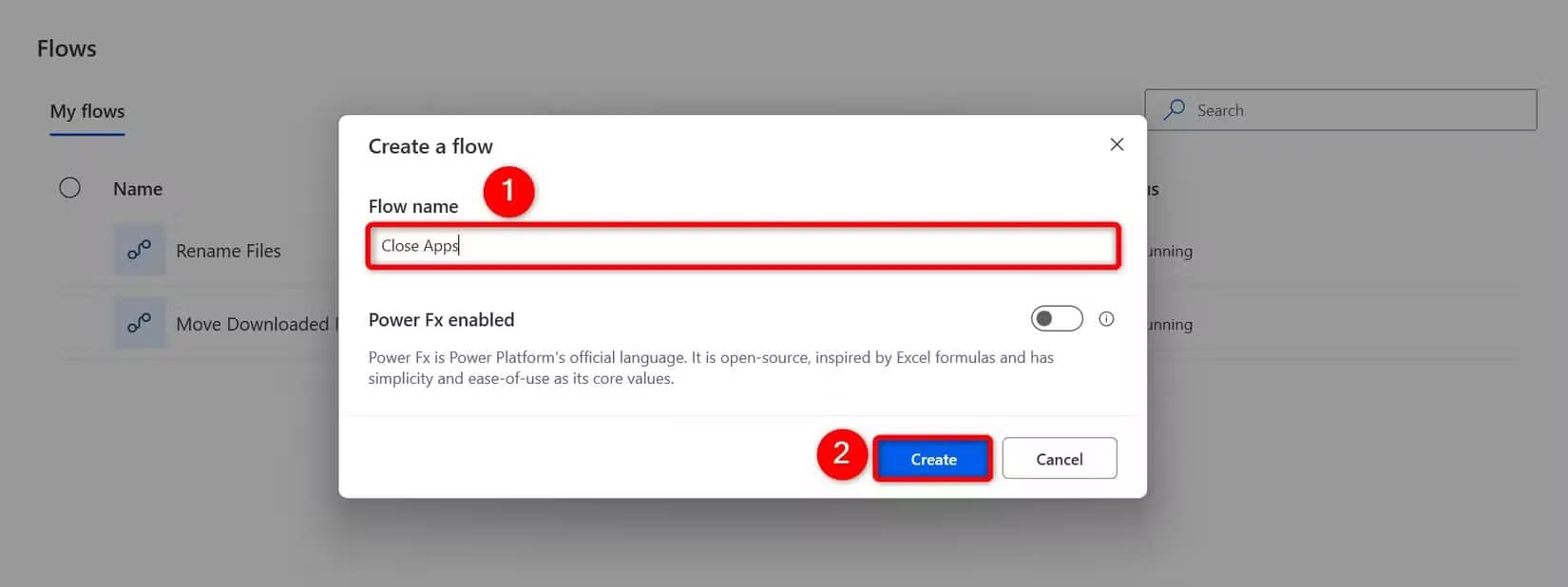 8-create-close-apps-flow أدوات Power Automate لتسريع المهام اليومية على Windows 11