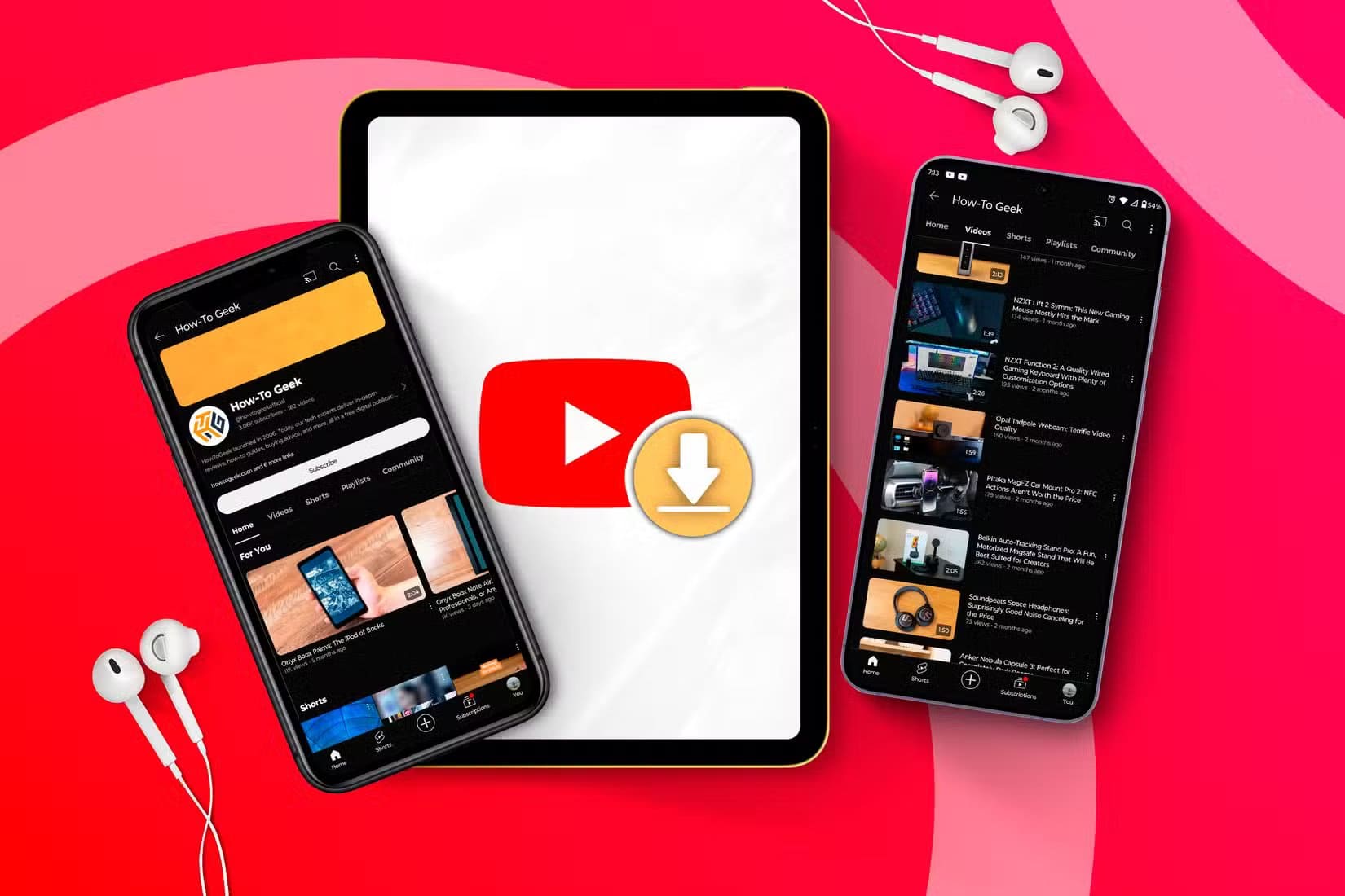 an-iphone-and-a-galaxy-s24-on-youtube-and-an-ipad-in-the-center-with-the-youtube-logo-and-a-download-icon-1 أفكار ممتعة للاستفادة من وقتك عند انقطاع الإنترنت