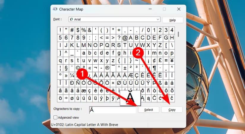 character-map-basic-settings-windows-11 أدوات كلاسيكية لا تزال مخفية داخل نظام Windows