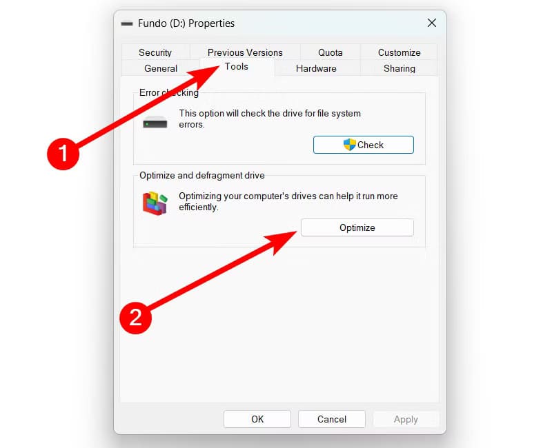 hdd-properties-optimize أدوات كلاسيكية لا تزال مخفية داخل نظام Windows