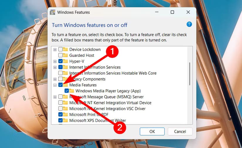 turn-on-legacy-windows-media-player أدوات كلاسيكية لا تزال مخفية داخل نظام Windows