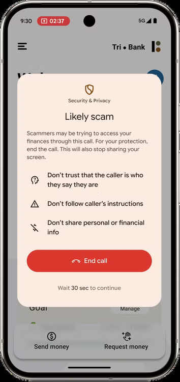 2-scam-protection-uk-pilot مميزات Android 16 تشمل تصميم متطور ودمج Gemini وتحديثات أمان موسعة