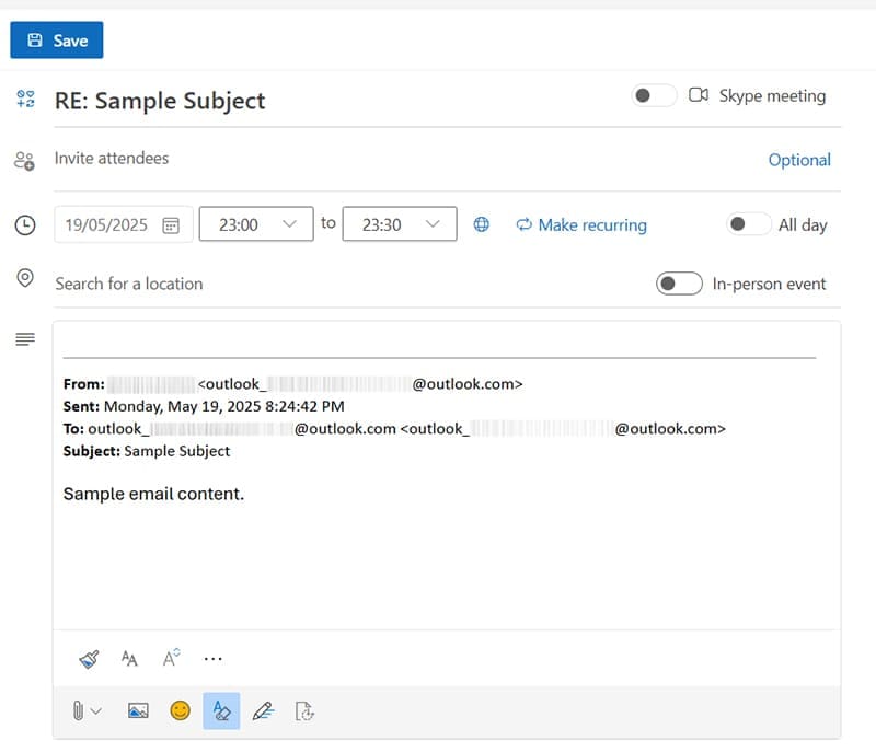 How-to-Convert-Outlook-Email-to-Meeting-Invite-2 طريقة سريعة لتحويل بريد Outlook إلى دعوة اجتماع