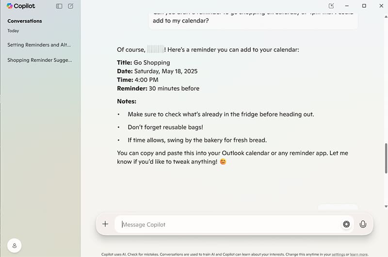 How-to-Use-Copilot-to-Set-Reminders-and-Calendar-Events-2 نظّم تذكيراتك ومواعيدك باستخدام Copilot بسهولة