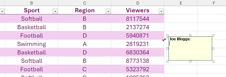 a-note-in-excel-with-the-username-joe-bloggs-at-the-top-and-a-blinking-cursor-underneath ما الفرق بين الملاحظات والتعليقات في Excel