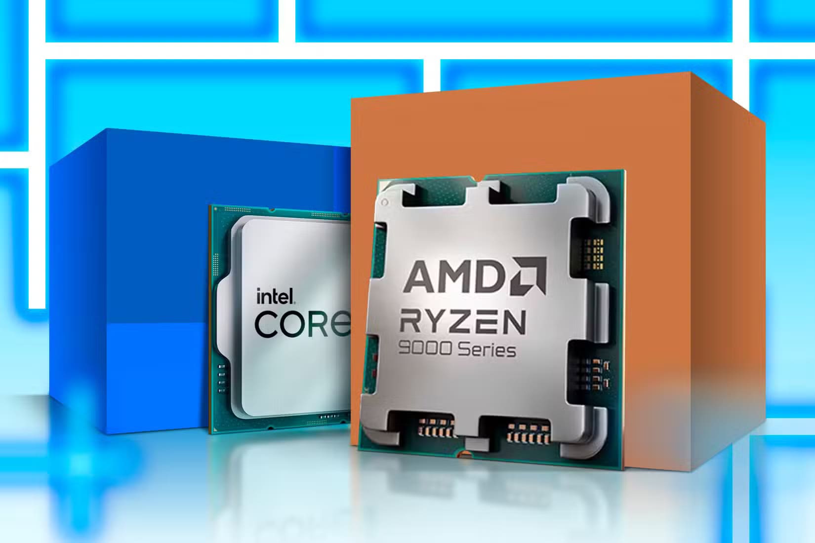 an-intel-cpu-with-an-amd-cpu-in-front-of-it كيف تؤثر سيطرة معالجات ARM على أداء واستقرار نظام Windows