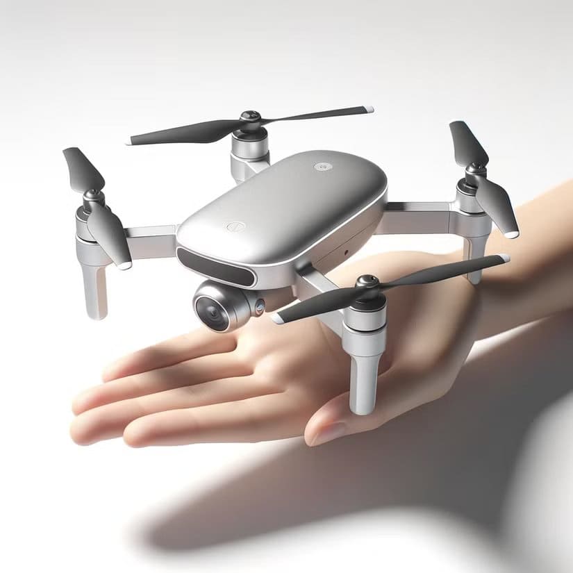 dall-e-2023-10-31-11-32-39-photorealistic-product-image-of-a-compact-drone-assistant-the-drone-is-the-size-of-a-palm-and-has-a-sleek-silver-finish-it-features-advanced-cameras المخاطر الخفية لاستخدام Veo 3 من Google في Kickstarter