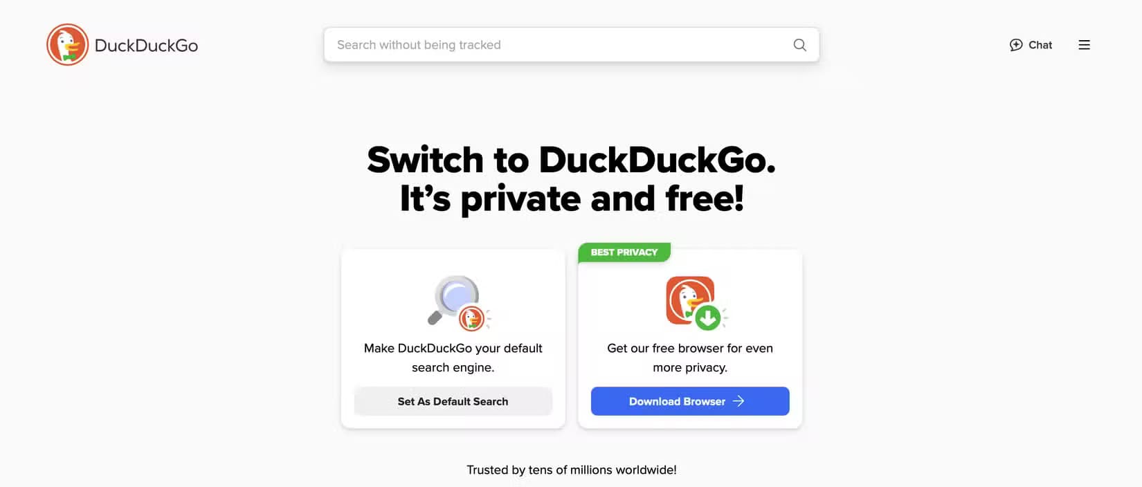 duckduckgo-home-page أفضل محركات بحث تحمي خصوصيتك أثناء التصفح دون تتبع