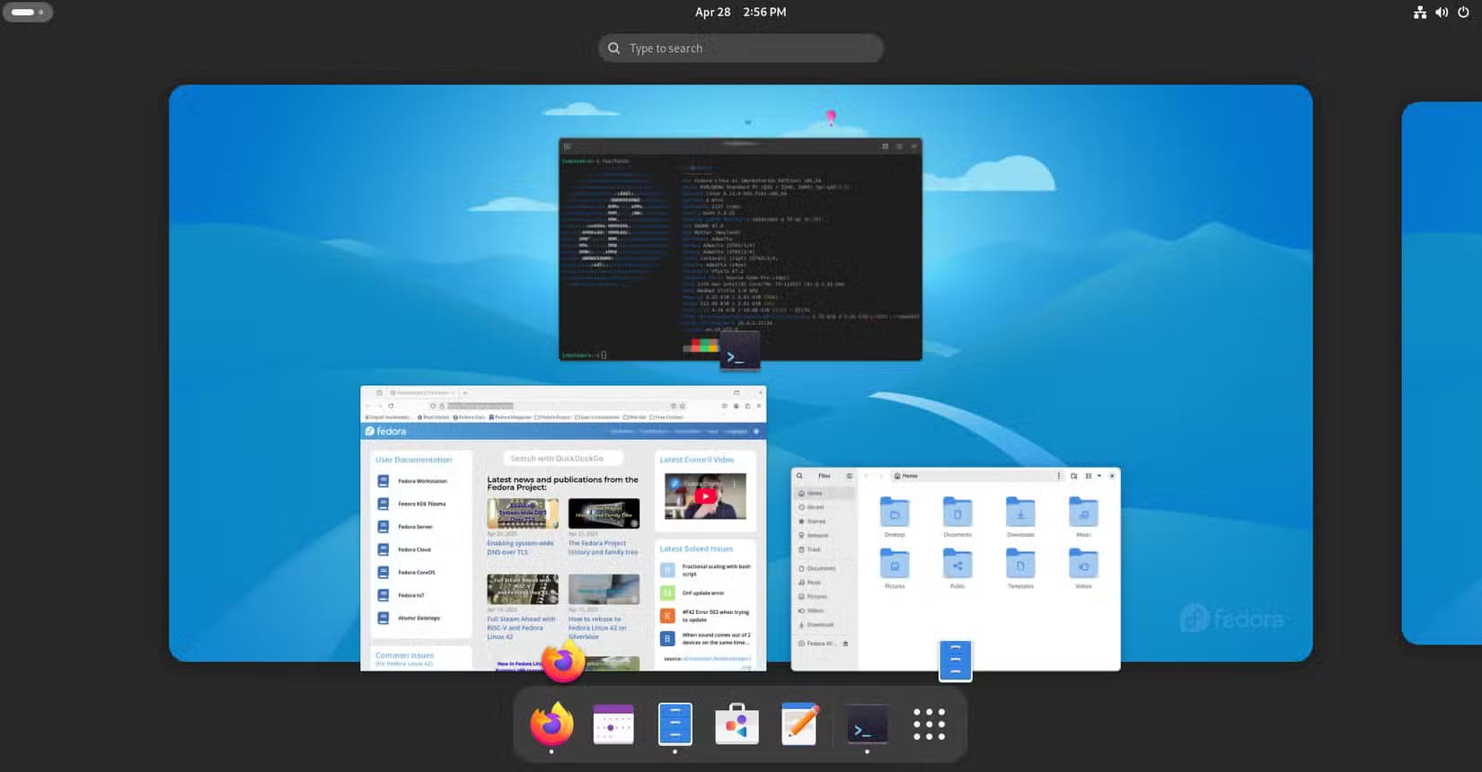 fedora-gnome-activities-overview-1 مزايا تجعل GNOME مناسبًا لمستخدمي لينكس الجدد والمحترفين