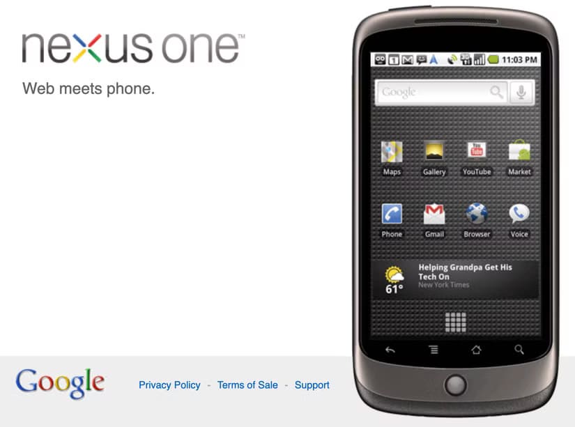 google-nexus-one هواتف Android الأولى التي ساعدت في تشكيل نظام التشغيل كما نعرفه اليوم