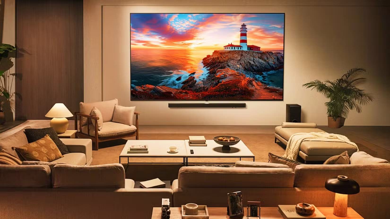lg-2025-qned-evo-tv-mounted-on-a-living-room-wall أشياء يجب معرفتها قبل شراء تلفزيون جديد
