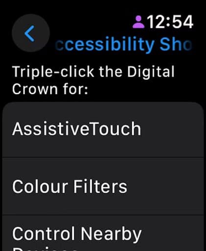 list-of-accessibilty-options-in-the-accessibility-shortcuts-settings-on-apple-watch أسرار مذهلة في مركز التحكم Apple Watch لا يعرفها معظم المستخدمين