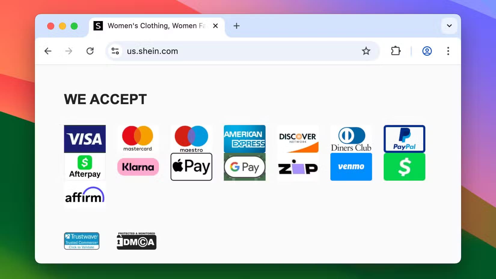 shein-legitimate-payment-modes كيف تعرف أن موقع الويب مزيف وما العلامات التي تكشفه