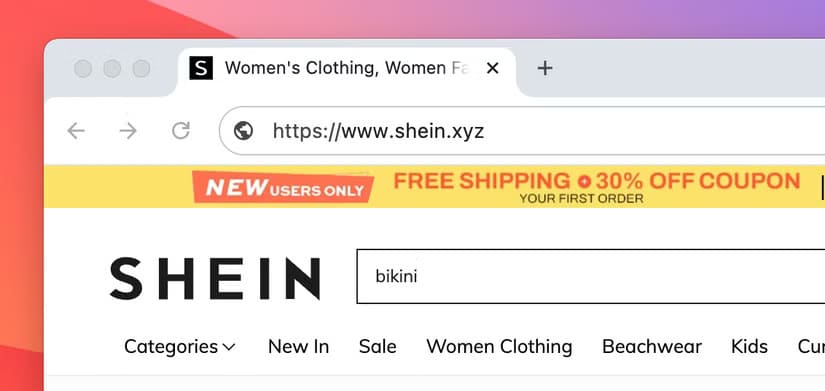shein-unusual-tld كيف تعرف أن موقع الويب مزيف وما العلامات التي تكشفه