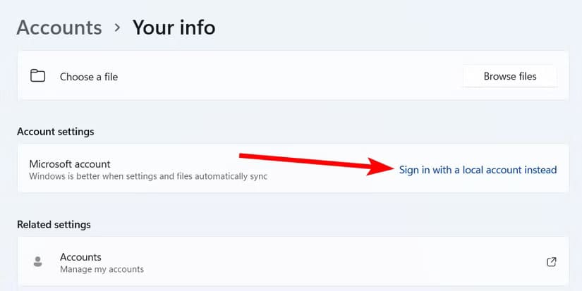 sign-in-local-account-windows-1 إعدادات افتراضية في Windows 11 يجب تعطيلها لتحسين الأداء والتجربة