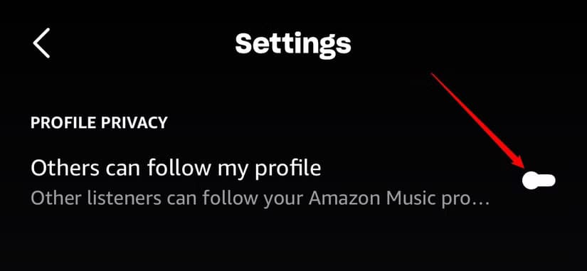 the-button-in-the-ios-amazon-music-app-that-determines-whether-a-profile-is-set-to-private-or-public أفضل طريقة لمشاركة قائمة تشغيلك على Amazon Music بسهولة