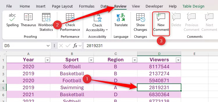the-new-comment-button-in-excel-s-review-tab-is-selected ما الفرق بين الملاحظات والتعليقات في Excel