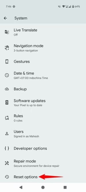 1-android-reset-options استخدام هاتف Android القديم كشاشة ذكية لسيارتك