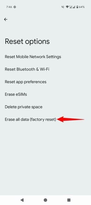2-android-factory-reset استخدام هاتف Android القديم كشاشة ذكية لسيارتك