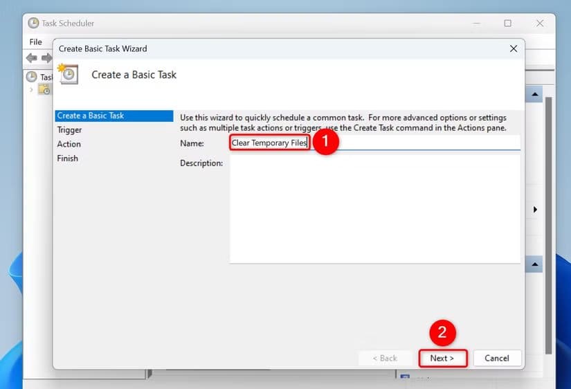 2-clear-temp-file-task-name كيف تجعل Windows 11 يحذف الملفات المؤقتة تلقائيًا دون تدخل