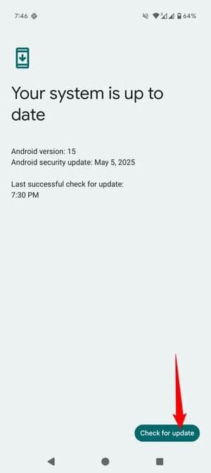 3-android-check-update استخدام هاتف Android القديم كشاشة ذكية لسيارتك