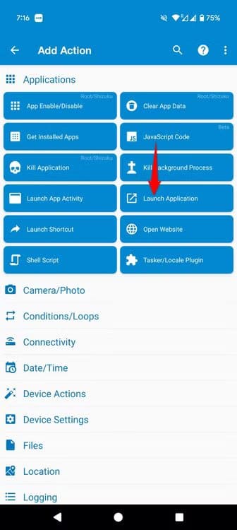 5-macrodroid-add-action كيف تجعل هاتف Android يفتح تطبيقًا تلقائيًا عند توصيل السماعات