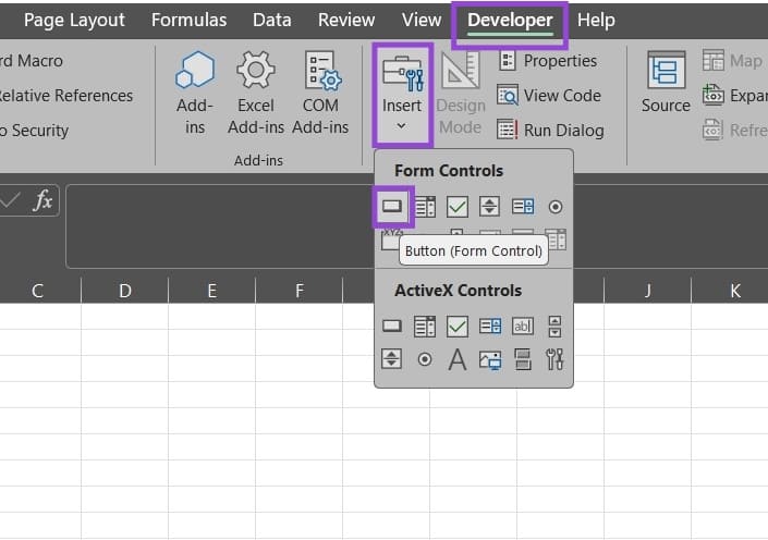 How-to-Create-a-Macro-Button-in-Excel-2 طريقة ربط زر بتشغيل ماكرو تلقائيًا في Excel لتسريع مهامك