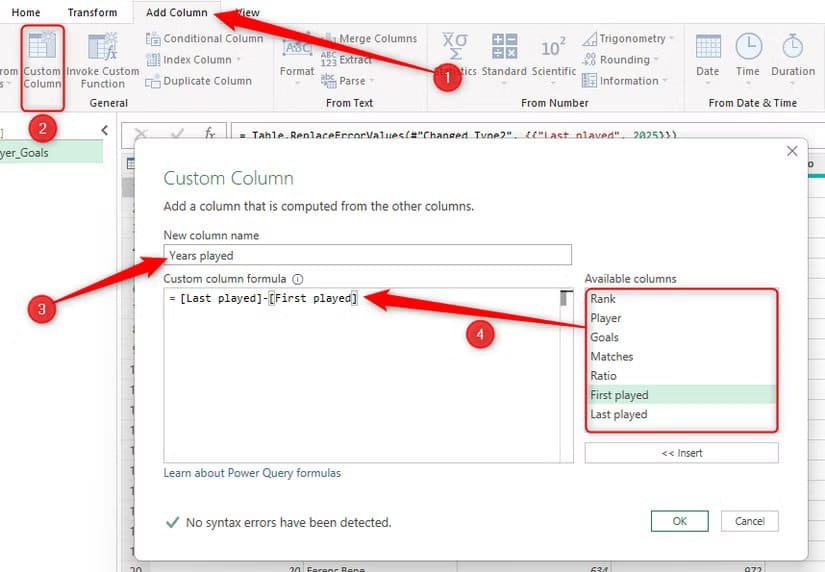 a-custom-column-containing-a-subtraction-being-added-in-excel-s-power-query-editor أوامر في Power Query تُسهّل تنظيف وتحويل البيانات في Excel