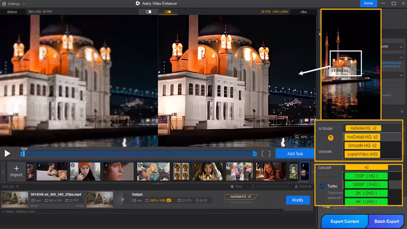 aiarty-nighttime-on-the-water-image-1 رفع جودة الفيديو القديم بجودة فائقة بسهولة