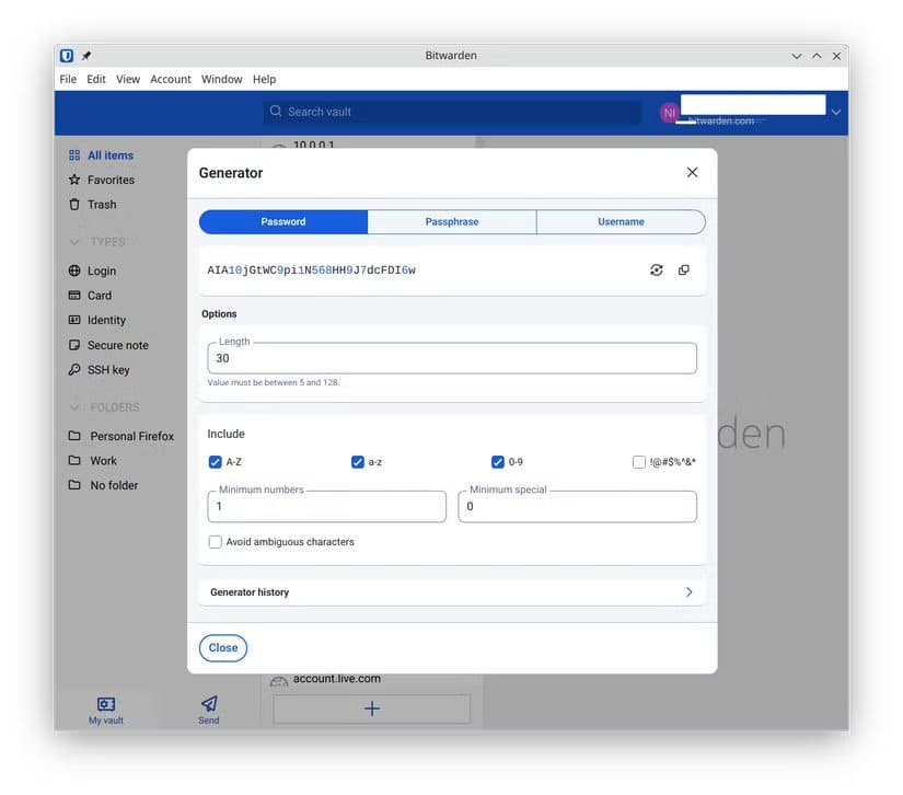 bitwarden-password-generstor أهم التطبيقات التي يحتاجها أي مستخدم جديد بعد الانتقال إلى Linux