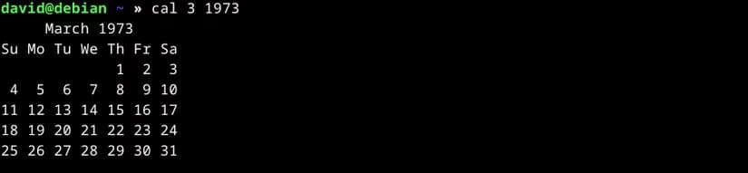 cal-march-1973 أدوات Terminal أساسية في Linux يُفضل تثبيتها بعد أي تثبيت جديد
