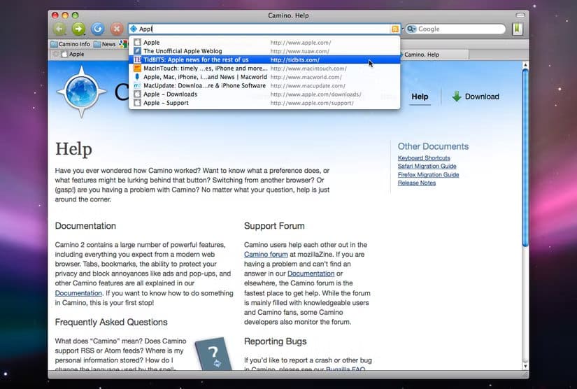 camino-web-browser متصفحات اختفت نهائيًا بعد أن كانت تنافس بقوة