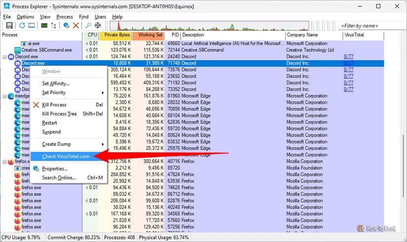 check-virustotalcom أداة من Microsoft توفّر تحكمًا متقدمًا في العمليات أفضل من Task Manager