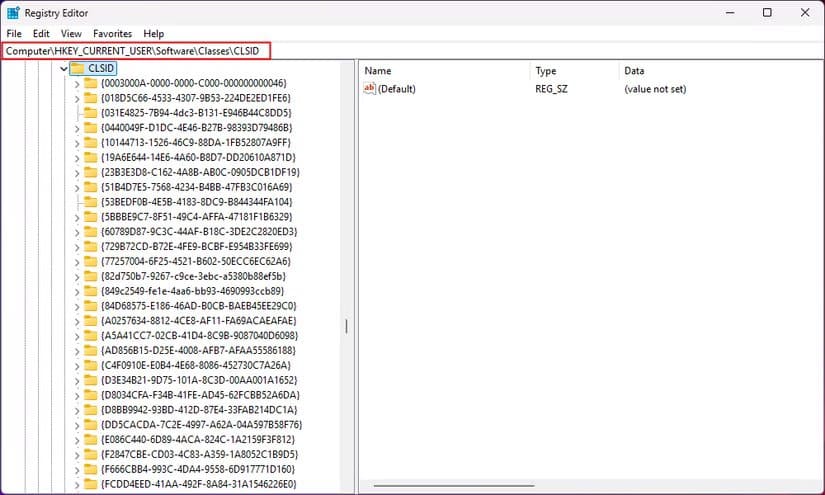clsid ما التعديلات التي يجب إدخالها على سجل النظام بعد تثبيت Windows 11 لتحسين الأداء