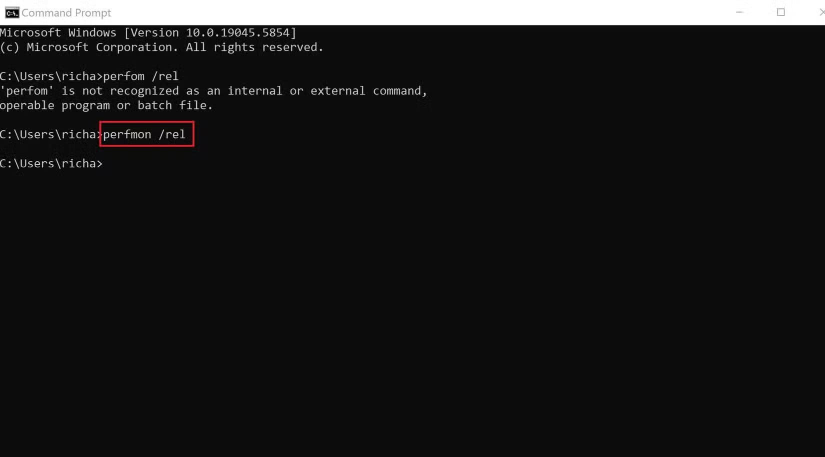 command-prompt-perfmon-rel أداة مدمجة تساعدك على تشخيص مشاكل Windows 11 دون برامج خارجية